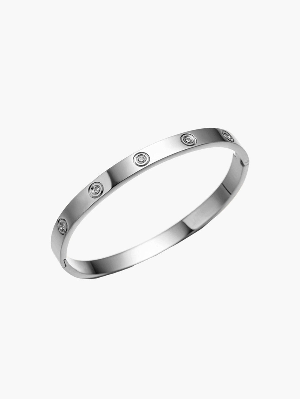 Sleek Zirconia Accent Bangle Bracelet