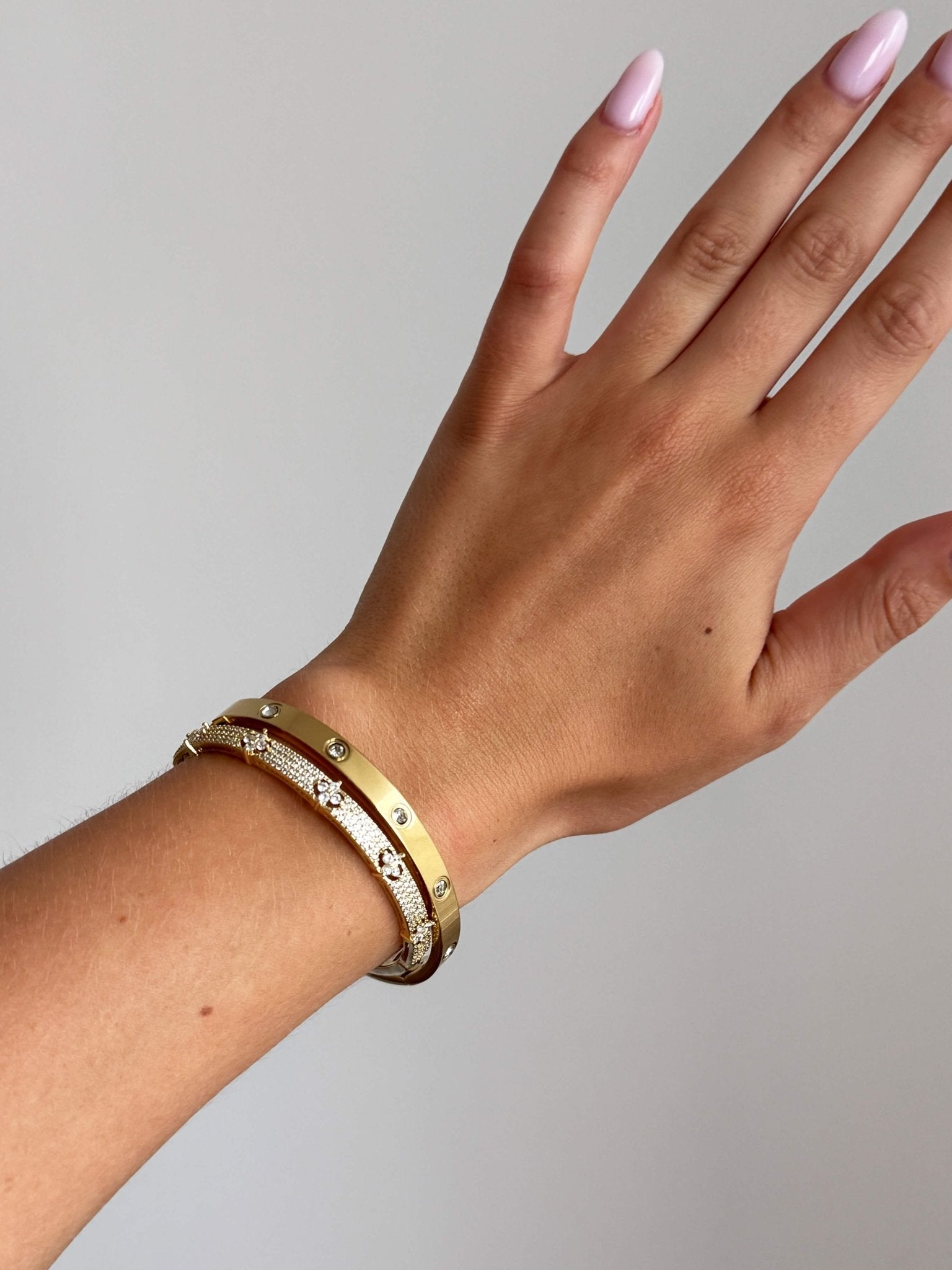 Sleek Zirconia Accent Bangle Bracelet